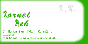 kornel meh business card